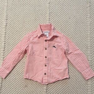 Tommy Bahama Pink Gingham Button Down Shirt - toddler boys